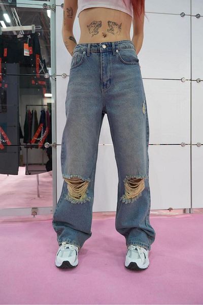Gofeel Τεχ Μπλε πλενόμενο Unisex Φαρδύ τζιν