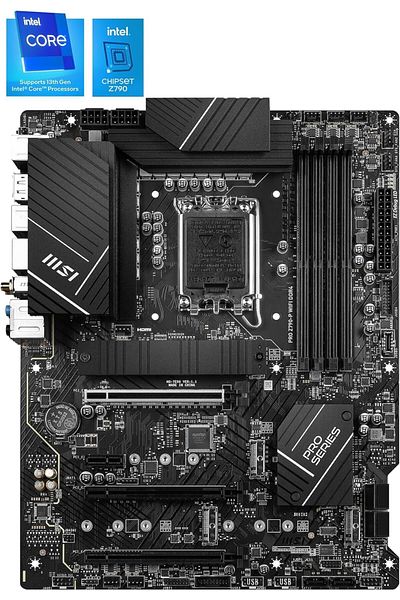 MSI Mb Pro Z790-p WiFi Ddr4 Socket 1700 Ddr4 5333mhz(OC) PCI-e Gen4 M.2 Usb3.2 Dp HDMI 1x2.5g Lan Wi-