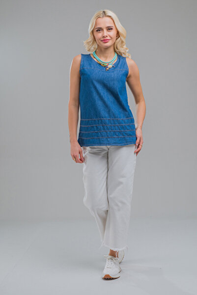 Bold & Young Γυναικείο εσώρουχο Indigo Ribbed Flowy Washed Britli Thin Denim