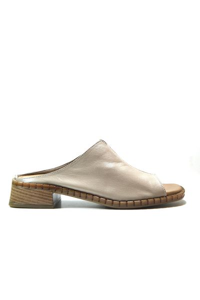 Beety 022 Γνήσιες Γυναικείες Παντόφλες Rok Leather Beige Ανατομικές
