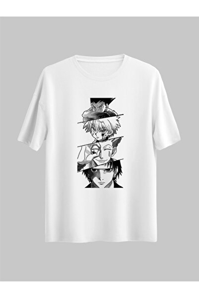 donamod Tricou unisex cu design de personaje anime supradimensionate