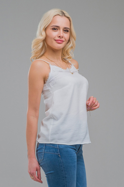 Bold & Young Women's Aerobin Undershirt with Lace and Adjustable Straps - Flowy Collar
