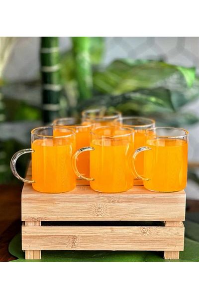 hinezahome 6-Piece Borasilicate Glass Cup