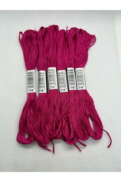 ALMİŞ 6 Pieces Single Color Etamine Cross Stitch Bracelet Brazilian Embroidery Thread 4-758