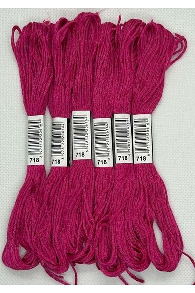 ALMİŞ 6 Pieces Single Color Etamine Cross Stitch Bracelet Brazilian Embroidery Thread 4-758
