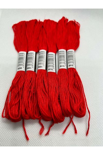 ALMİŞ 6 Pieces Single Color Etamine Cross Stitch Bracelet Brazilian Embroidery Thread 3-602