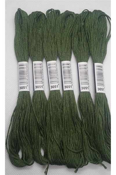ALMİŞ 6 Pieces Single Color Etamine Cross Stitch Bracelet Brazilian Embroidery Thread 7-3341