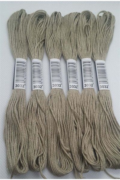 ALMİŞ 6 Pieces Single Color Etamine Cross Stitch Bracelet Brazilian Embroidery Thread 7-3341