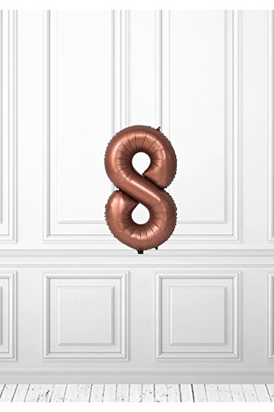 LOTUS PARTY Brown Numeral Foil Balloon - Retro Numeral Foil Balloon 8 Numeral...
