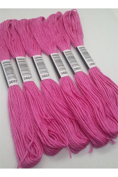 ALMİŞ 6 Pieces Single Color Etamine Cross Stitch Bracelet Brazilian Embroidery Thread 8-3713