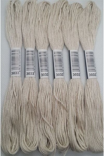 ALMİŞ 6 Pieces Single Color Etamine Cross Stitch Bracelet Brazilian Embroidery Thread 7-3341