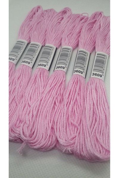 ALMİŞ 6 Pieces Single Color Etamine Cross Stitch Bracelet Brazilian Embroidery Thread 8-3713