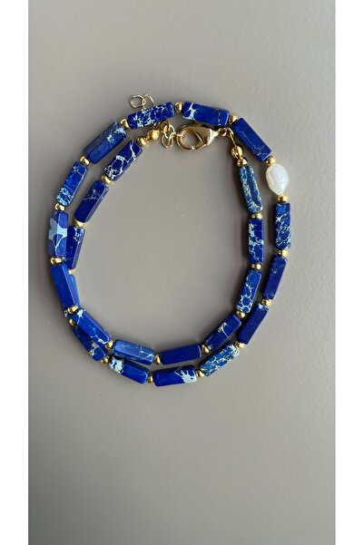 Queen B JewelryCo Mavi Varisit Doğal Taş Kolye