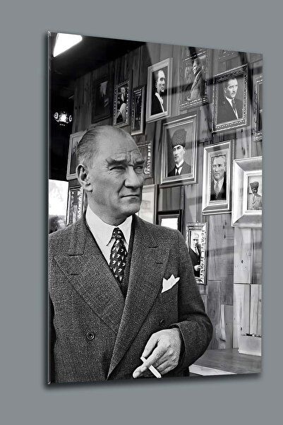 SRD Concept Atatürk 122 Cam Tablo-Atatürk Tablosu-Türk Bayrağı Tablosu