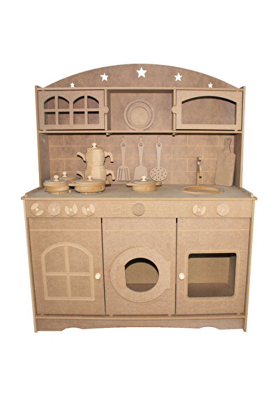 Hedef Ahşap Oyuncak Mutfak ( ÇAYDANLIK TENCERE TAVA SETLİ)