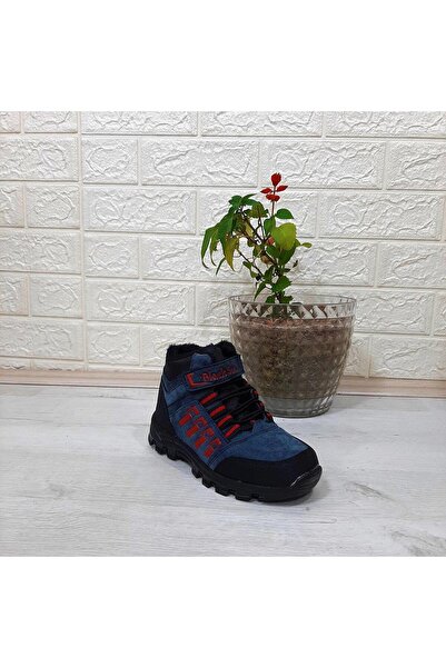 BS BLACK SEA Black Sea 542 Mavi-kırmızı Kürklü Fermuarlı Cırtlı Erkek Çocuk Bot