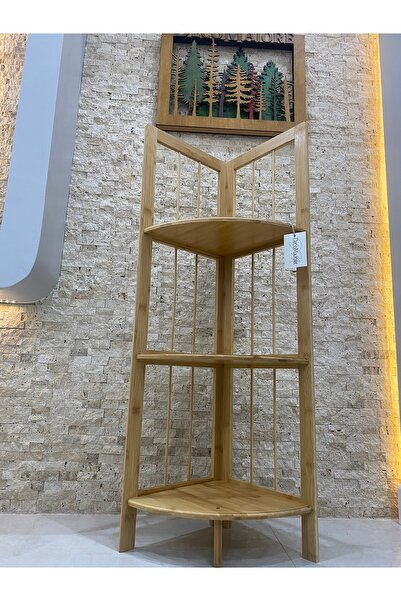 DECOMAJORE Bambu 3 Katlı Raf, Köşe Düzenleyici, Banyo Mutfak Ofis Raf, Dekora...