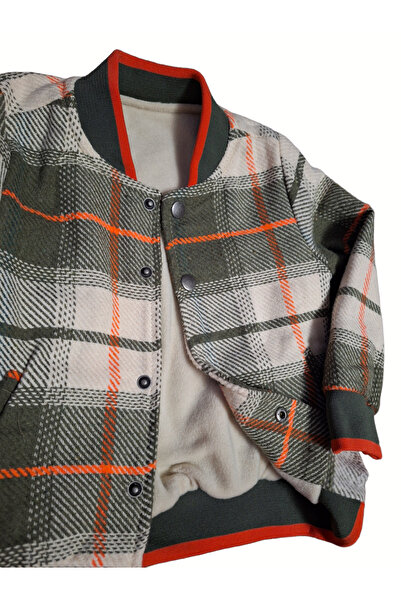 Bebüş Boy's 3-Piece Set - Bomber Collar, Fleece Lined Cardigan, Text Printed Sweat, Trousers