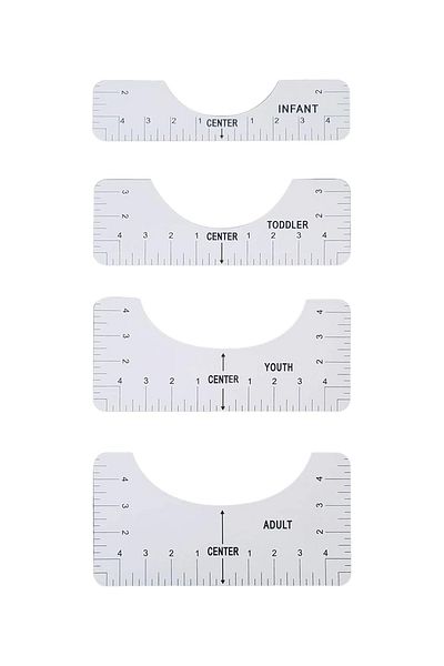 hodbehod 4 Pcs T shirt Alignment Centering Guide Ruler Plastic