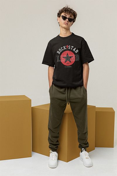 ADABEBEK Ανδρικό μπλουζάκι Oversize με στάμπα