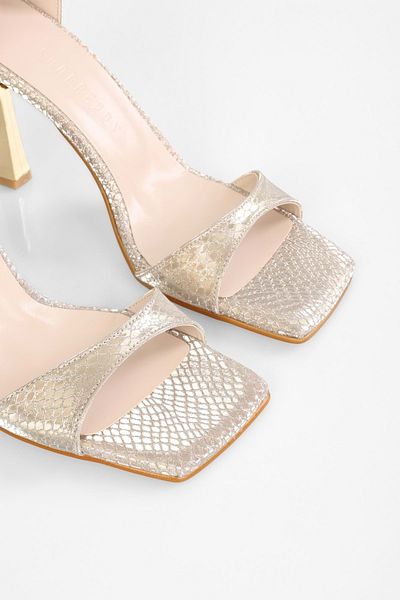 Shoeberry Pantofi cu toc Vinetta Gold Honeycomb de damă
