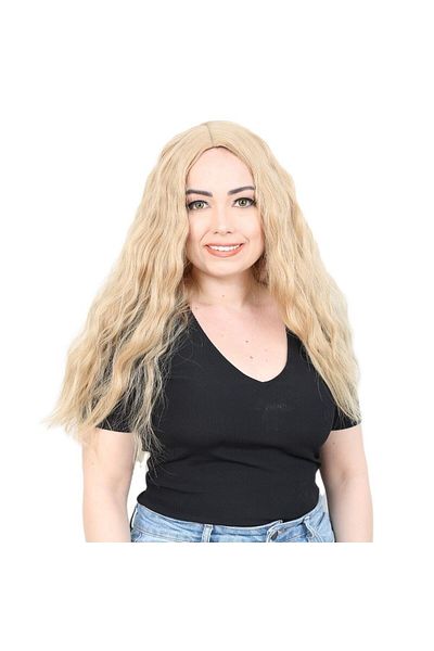 KONAK PERUK Long Fiber Synthetic Wig - Fluffy Wavy and Honey Foam