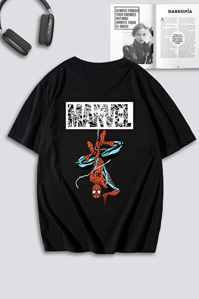 macklin Unisex Kadın Erkek Marvel Spiderman Ön Arka Baskılı Özel Tasarım Over...