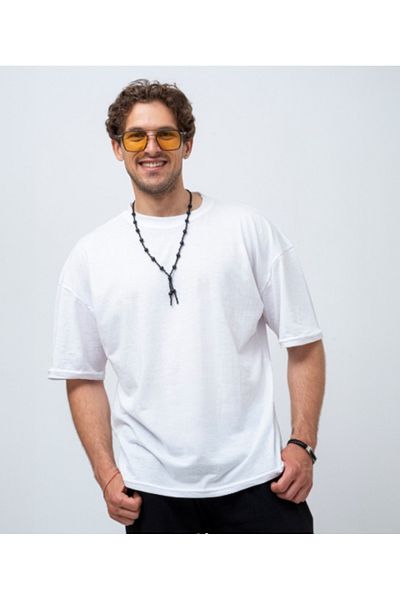 MAGORS TRIOU BĂRBAȚI, 100% BUMBAC, OVERSIZE, NEIMPRIMAT, GÂT CICLET