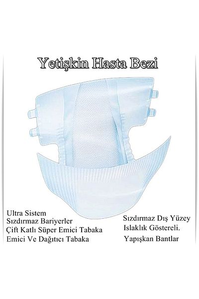 Satış Diyarı Patient Diapers Medium Medium 60 Pieces Medium Size Flexible Waistband Leak Proof Liquid Proof Odor Prevention