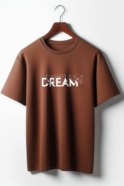 Vordevia Μπλουζάκι Dream Printed Brown Oversize Crew Neck