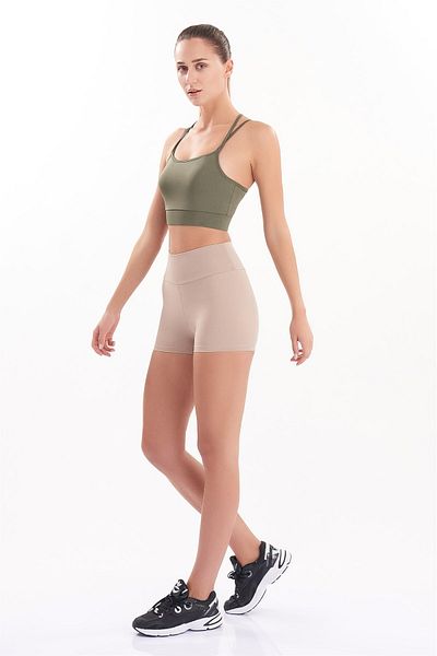 josejuan Pantaloni scurti sport mini pentru femei Leggings cu talie înaltă Strângere 7400