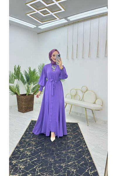 Moda TüTü Kadın Medine Kumaş Abaya ve İçlik İkili Takım