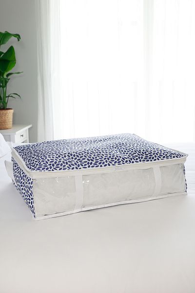 REKHOME Windowed Leaf Navy Blue Base Pillow Quilt Sweater Bag / 60x45x15