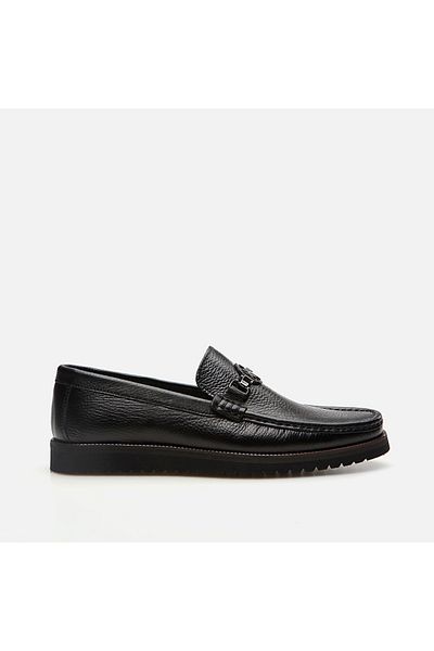 Hotiç Genuine Leather Men's Black Loafer