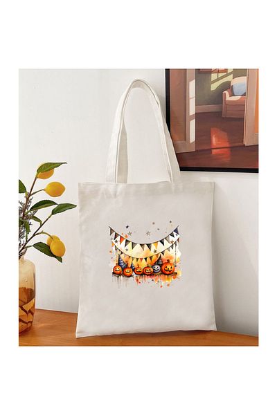 Cemira Halloween Halloween Design Tote Bag Geantă de stofa