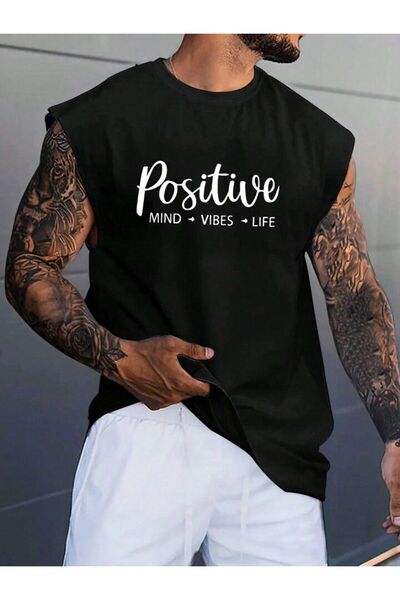 BENROMA Αμάνικο μπλουζάκι με θετικό τυπωμένο oversize Unisex