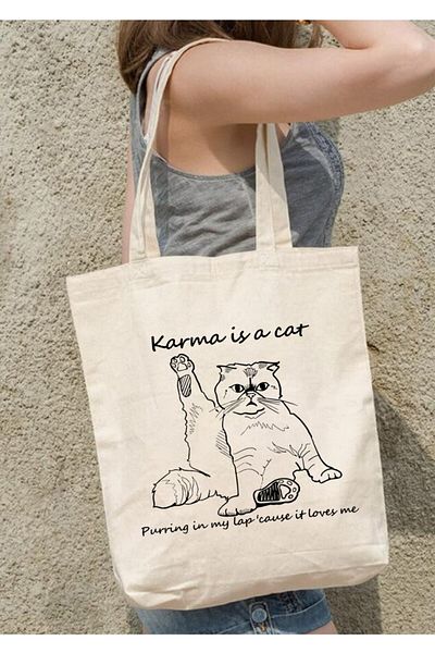 Cemira Karma Is A Cat Taylor Swift Geantă Tote Geantă din stofa