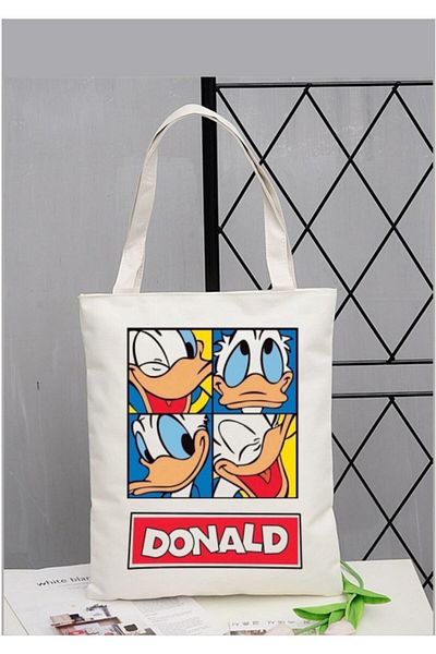 Cemira Доналд печатен дизайн Tote Bag Платнена чанта