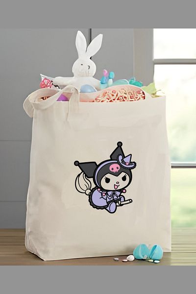 Cemira Geantă pentru copii Kawaii Kuromi Design, geantă de jucărie, geantă de cărți, geantă de stofă