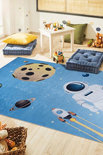 Valery Home Bianca Eco Dijital Baskı Makinada Yıkanabilir Kaymaz Taban Dekora...