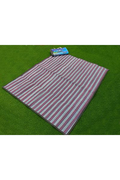 bademlerhali Plastic Picnic Folding with Straw Bag 150x200cm 3m2