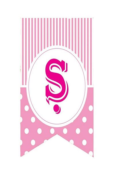 Kazanabil PINK COLORED POINTED FLAM FLAG LETTERS SH LETTER