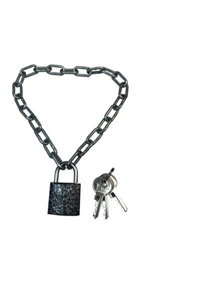 Bayrak 25mm Gray Padlock for Sports Cabinet - 3mm 30cm Chain