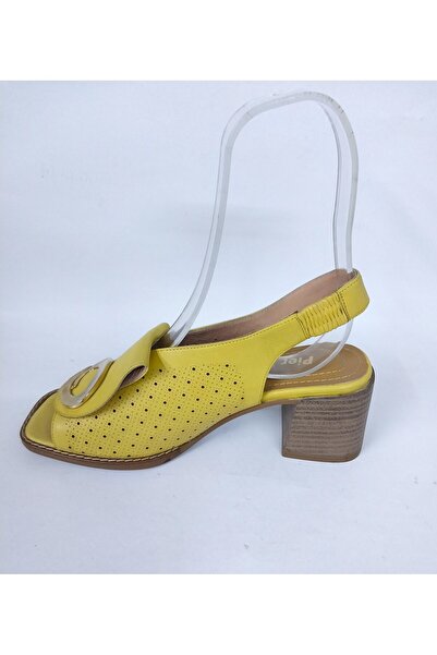 Mira Deri GENUINE LEATHER FRONT-BACK OPEN THICK HEEL WOMEN'S SHOES