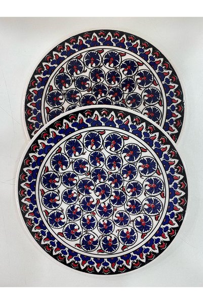 Eren Çini Seramiği 2 Pieces 16 cm Tile Patterned Ceramic Trivet