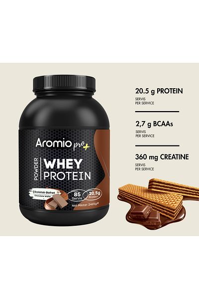 Aromio Pro+ Whey Protein - Chocolate Wafer, 85 Serve, 2465g