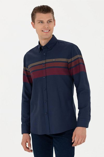 U.S. Polo Assn. Ανδρικό πουκάμισο Navy Blue μακρυμάνικο