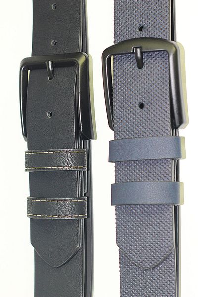 Arkem Men's Belt, Set of 2 Belt 4 cm for Canvas and Jeans, Belt, Leather Pattern