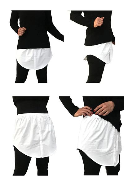 tessetür Bone diyarı Fusta alb-negru din 2 piese Savior pentru femei, poplin, bumbac
