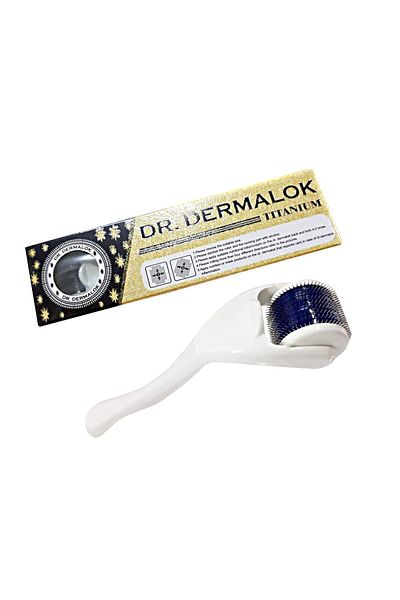 Dr.Dermalok Dermaroller Professional-New Series Suitable for Hair, Beard, Eyebrow, Serum Use 1mm white